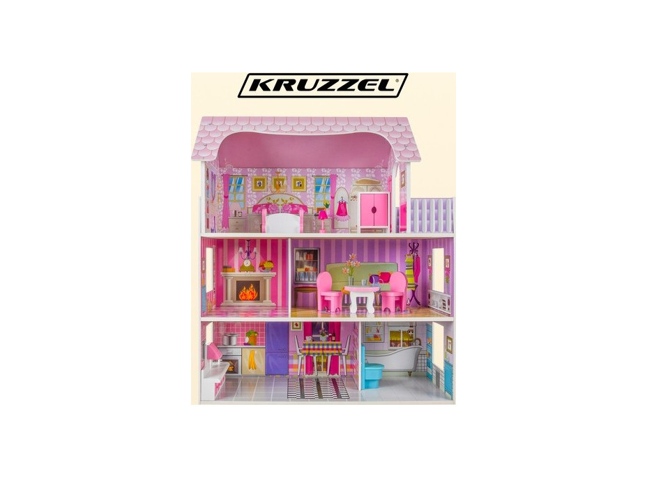 Dřevěný domeček pro panenky - vila Kruzzel