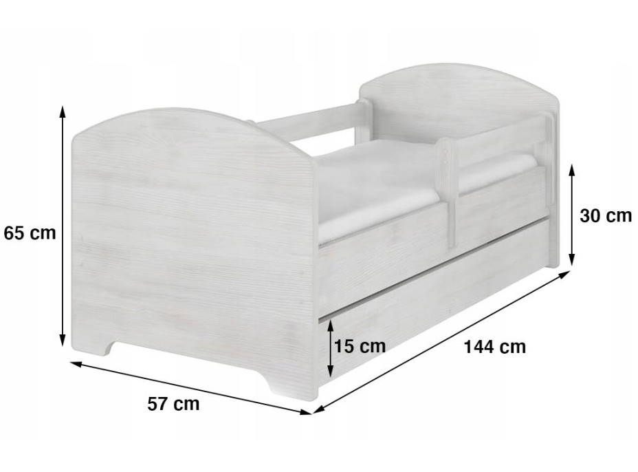 Dětská postel OSKAR - 140x70 cm - Rainbow High Friends - bílá