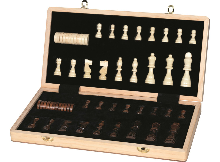 GOKI Dřevěné šachy 2v1 magnetické