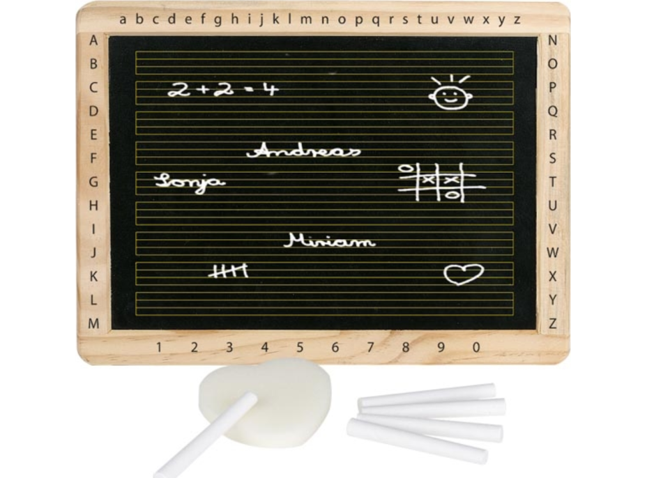 GOKI Tabule s dřevěným rámem, písmenky a čísly