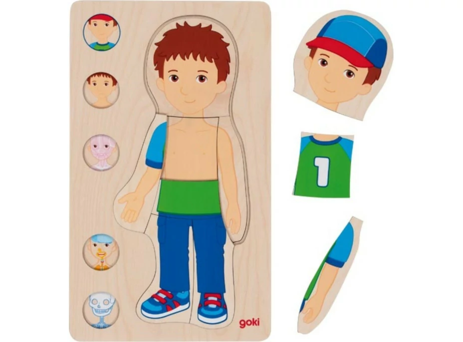 GOKI Vícevrstvé puzzle Lidské tělo Chlapec