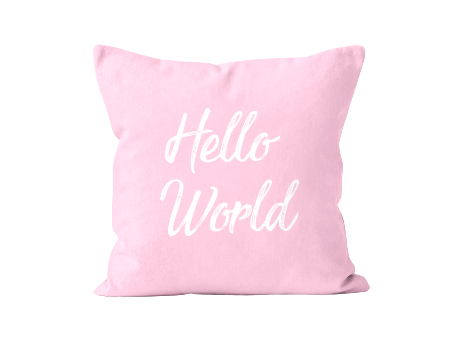 Povlak na polštář HELLO WORLD 45x45 cm - růžový