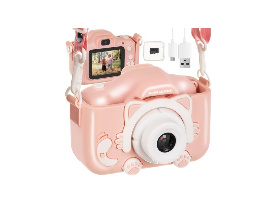 Růžový digitální fotoaparát Kruzzel