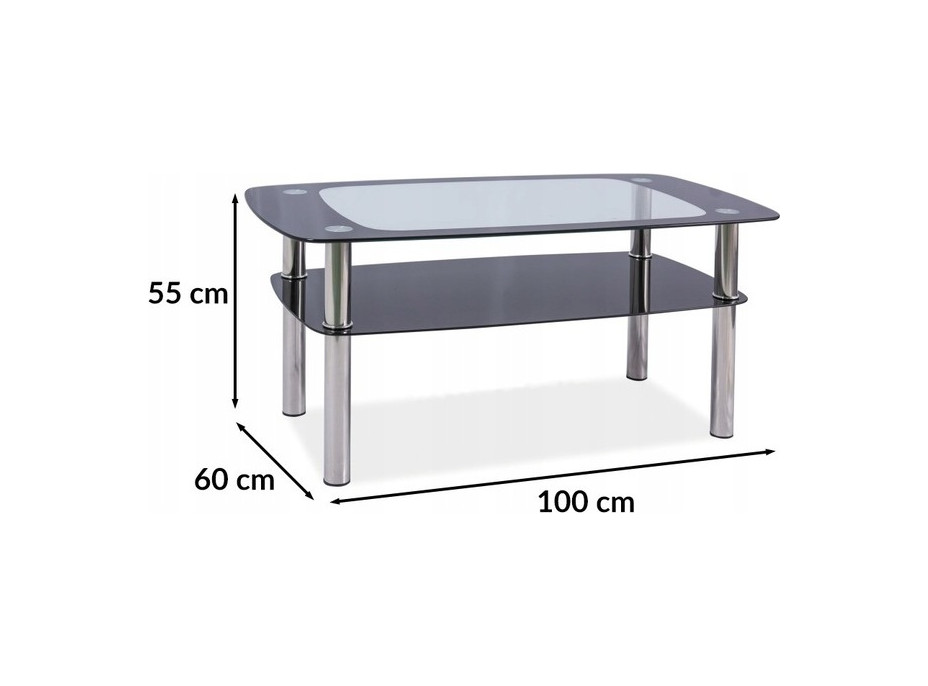 Konferenční stolek RAVA C - sklo/chrom