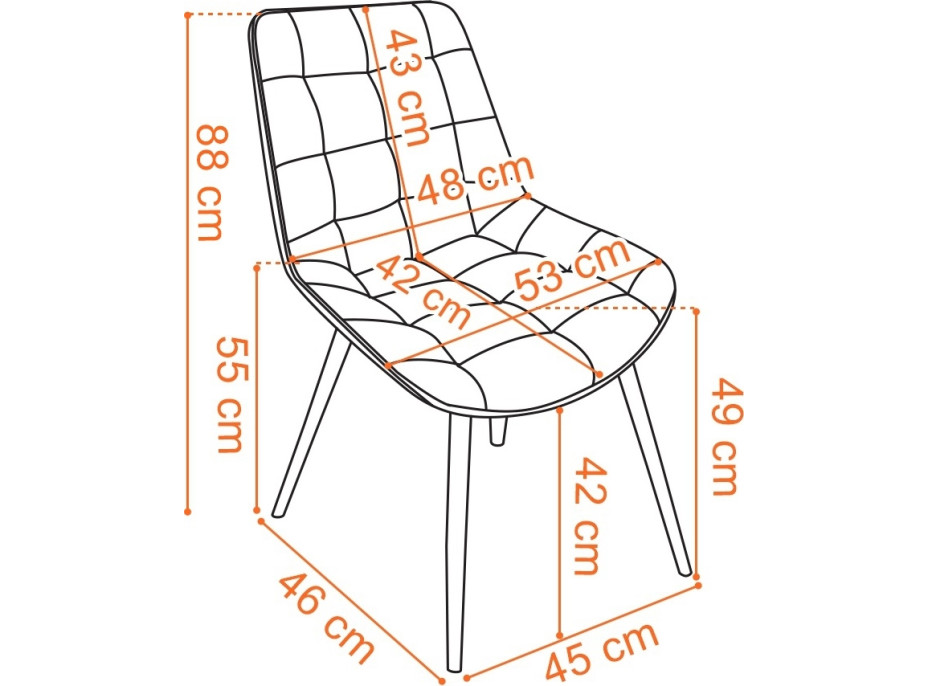 Sametová židle NORMAN - béžová