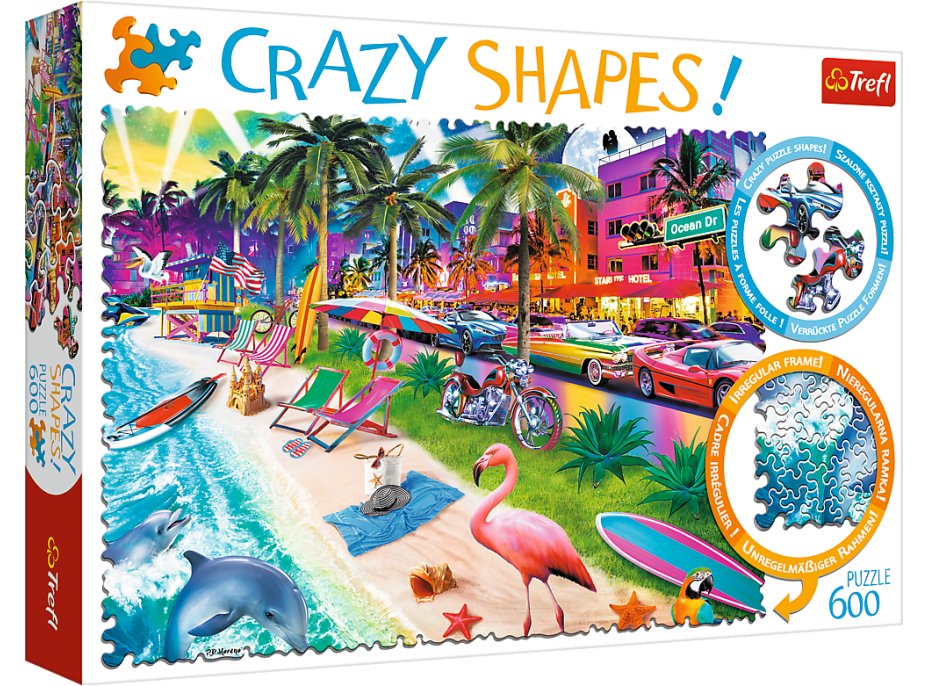 TREFL Crazy Shapes puzzle Pláž Miami 600 dílků