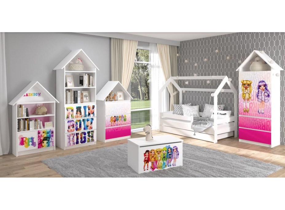 Dětský domečkový úložný regál Rainbow High - Sparkle - růžový