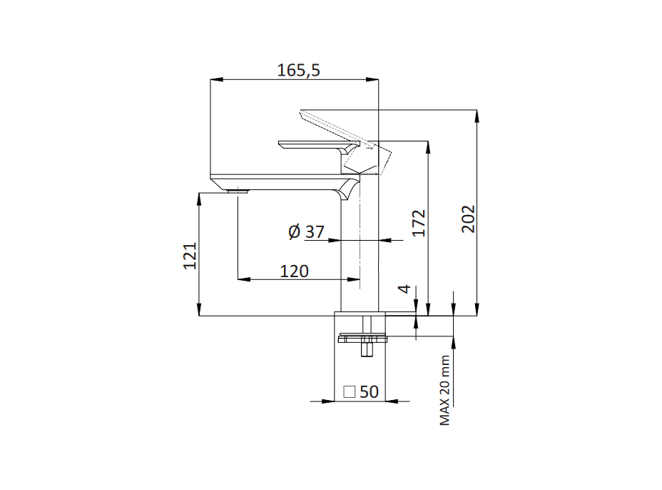 Umyvadlová baterie AVENUE 380AV37 - bílá matná