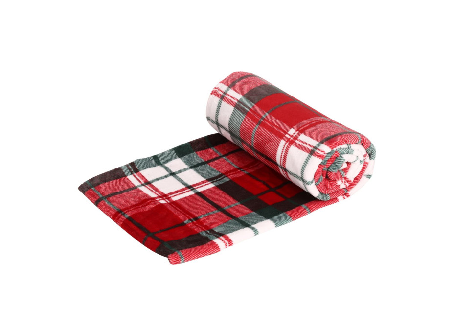 Deka CHRISTMAS 150x200 cm - flanel - zelená/bílá/červená