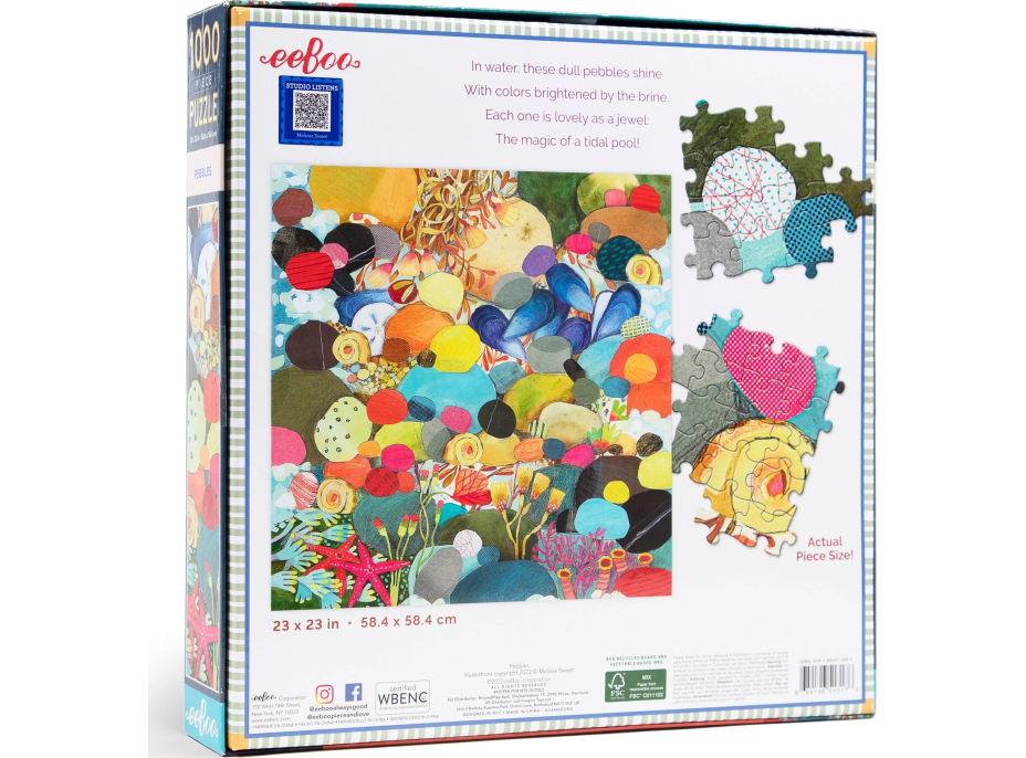 EEBOO Čtvercové puzzle Kamínky 1000 dílků