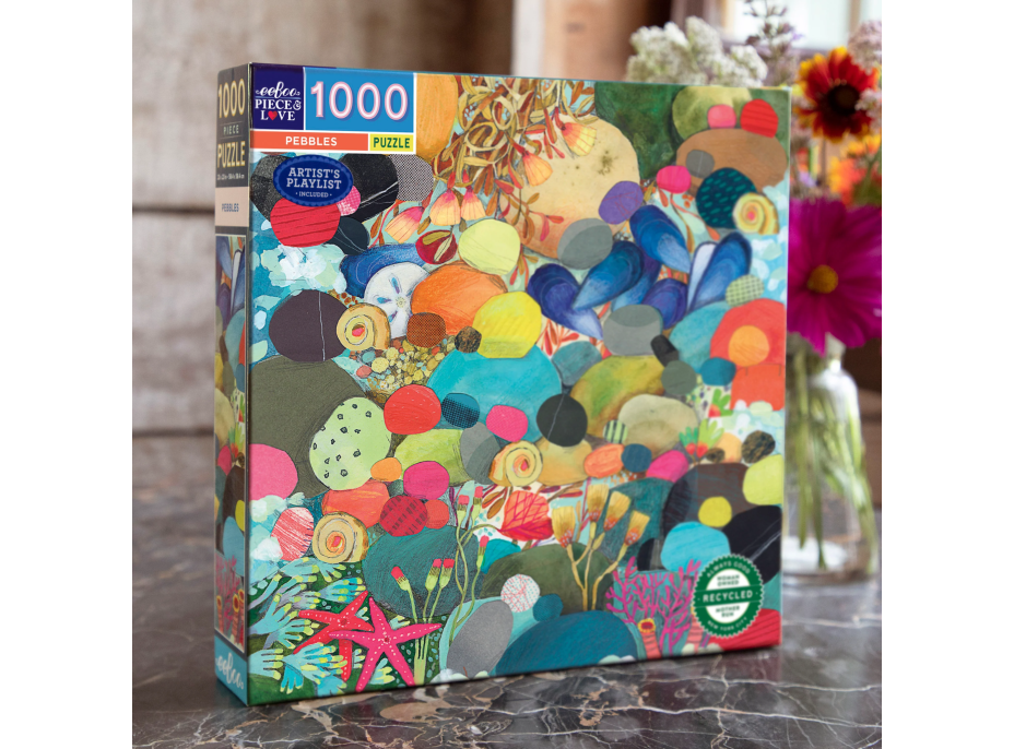 EEBOO Čtvercové puzzle Kamínky 1000 dílků