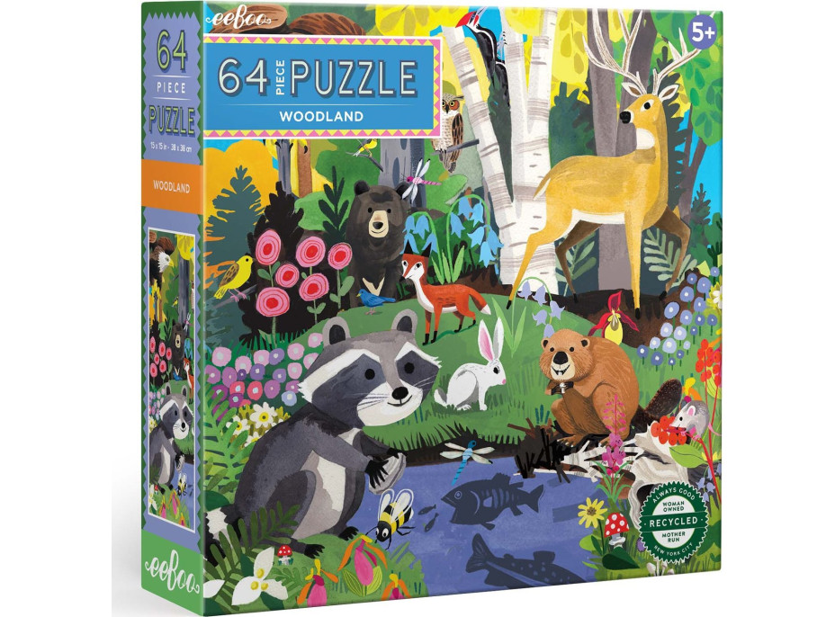 EEBOO Čtvercové puzzle Les 64 dílků