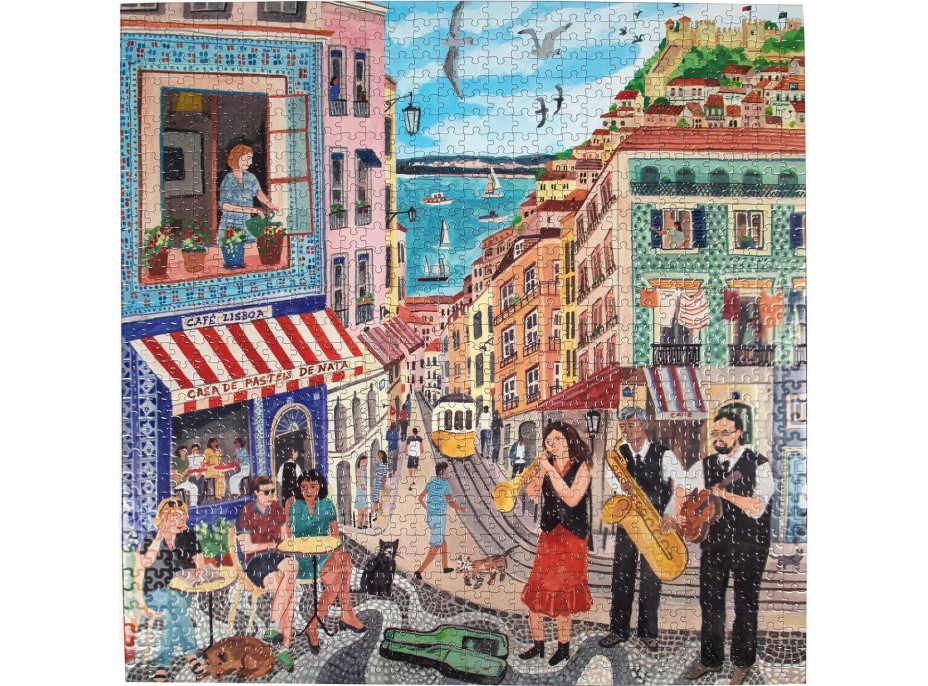 EEBOO Čtvercové puzzle Lisabon 1000 dílků
