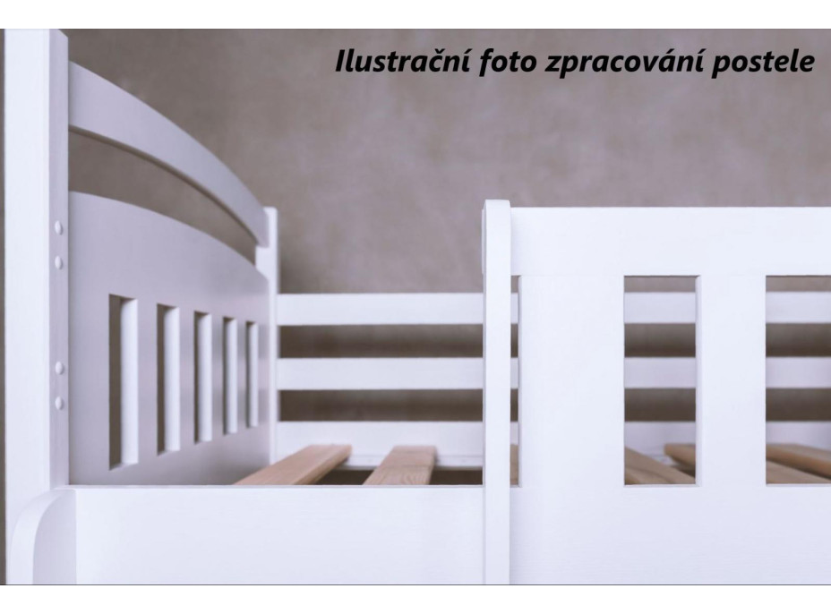 Dětská postel z masivu borovice FILÍPEK - 200x90 cm - bílá