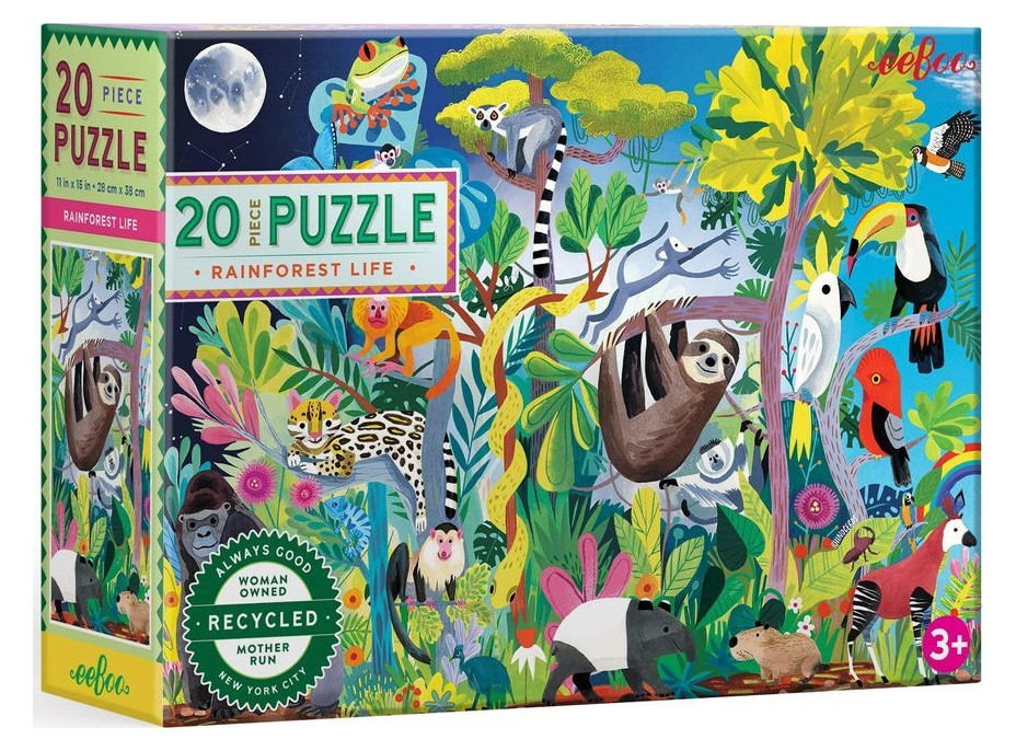 EEBOO Puzzle Život v pralese 20 dílků