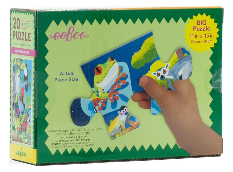 EEBOO Puzzle Život v pralese 20 dílků