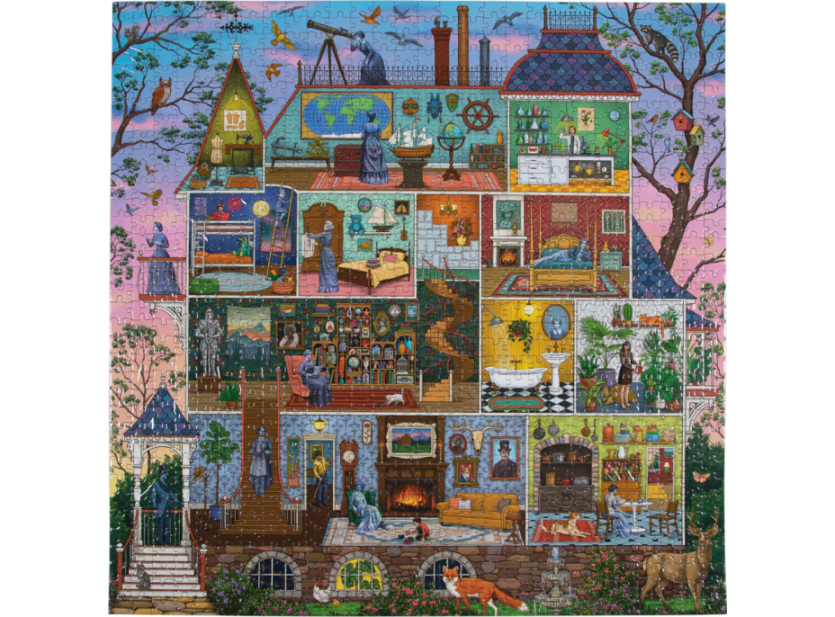 EEBOO Čtvercové puzzle Alchymistův dům 1000 dílků