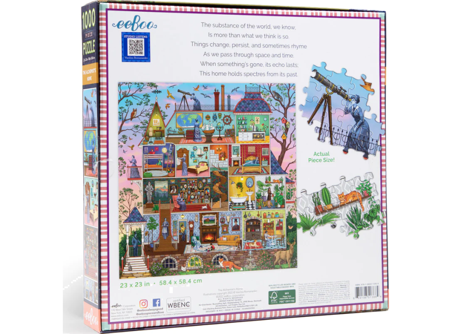 EEBOO Čtvercové puzzle Alchymistův dům 1000 dílků