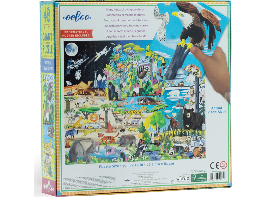 EEBOO Podlahové puzzle V přírodě 48 dílků