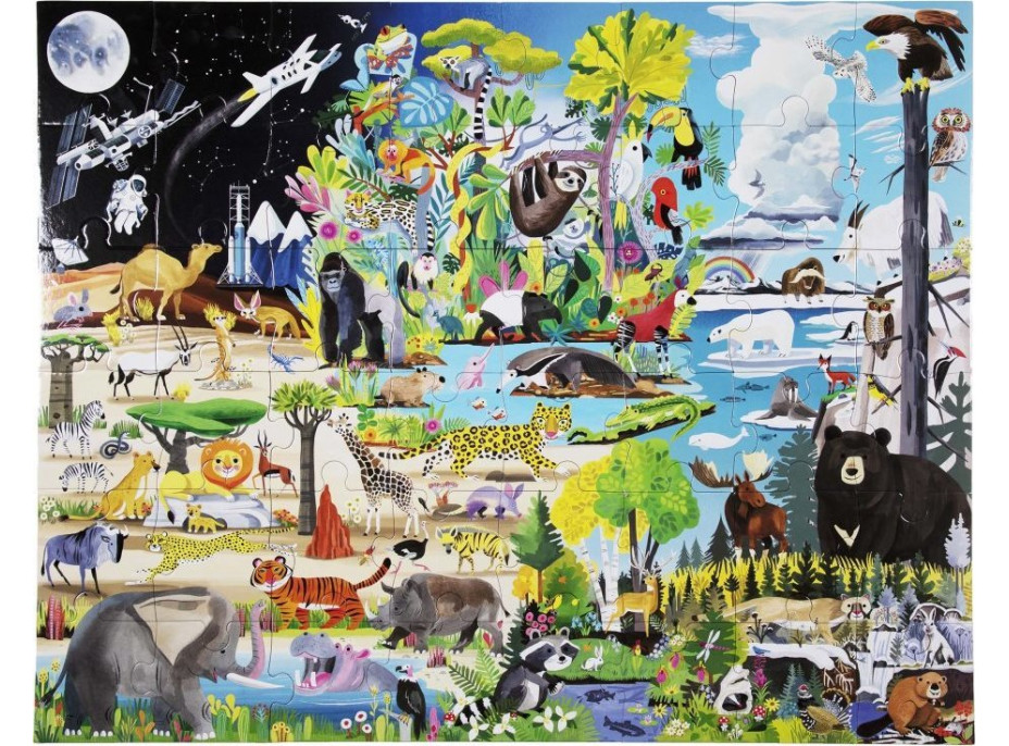 EEBOO Podlahové puzzle V přírodě 48 dílků