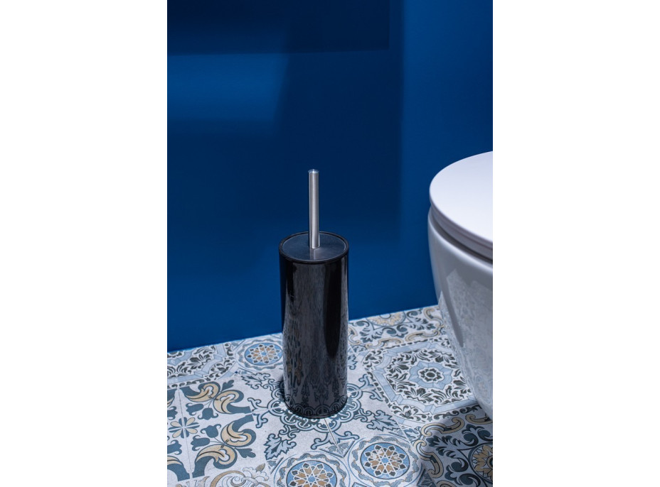 WC štětka (na WC rimless) - černá - kov/plast