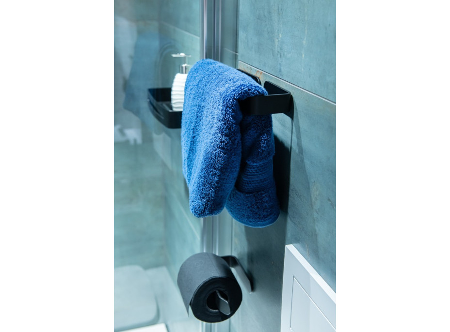 Držák toaletního papíru na nalepení 3M 16x8x3 cm - černá barva