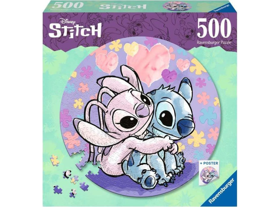 RAVENSBURGER Kulaté puzzle Stitch 500 dílků