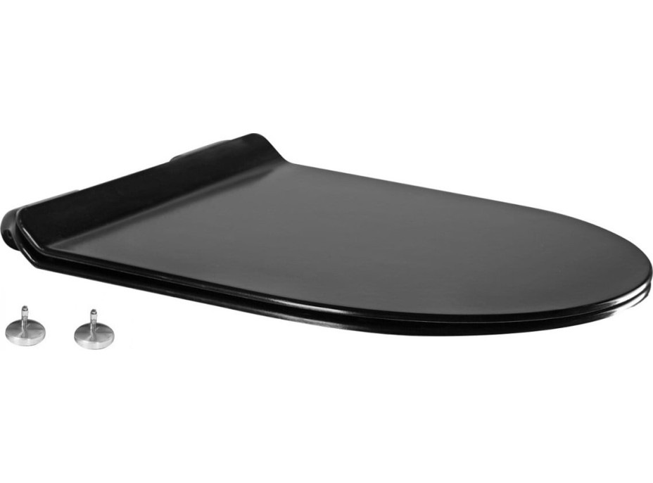 Duroplast WC sedátko MEXEN Slim - softclose - černé, 39010185