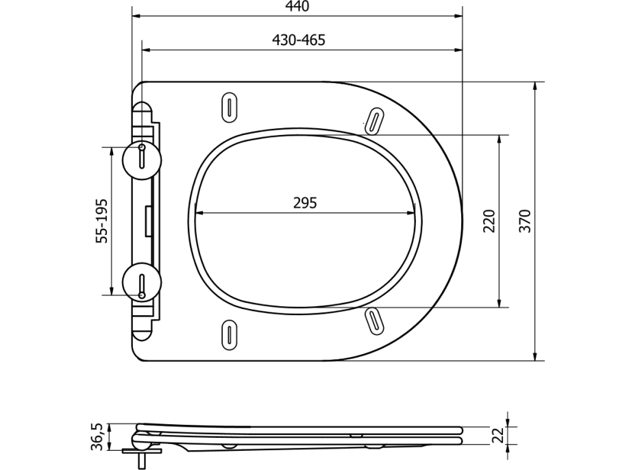 Duroplast WC sedátko MEXEN SlimPlus - softclose - bílé, 39040100