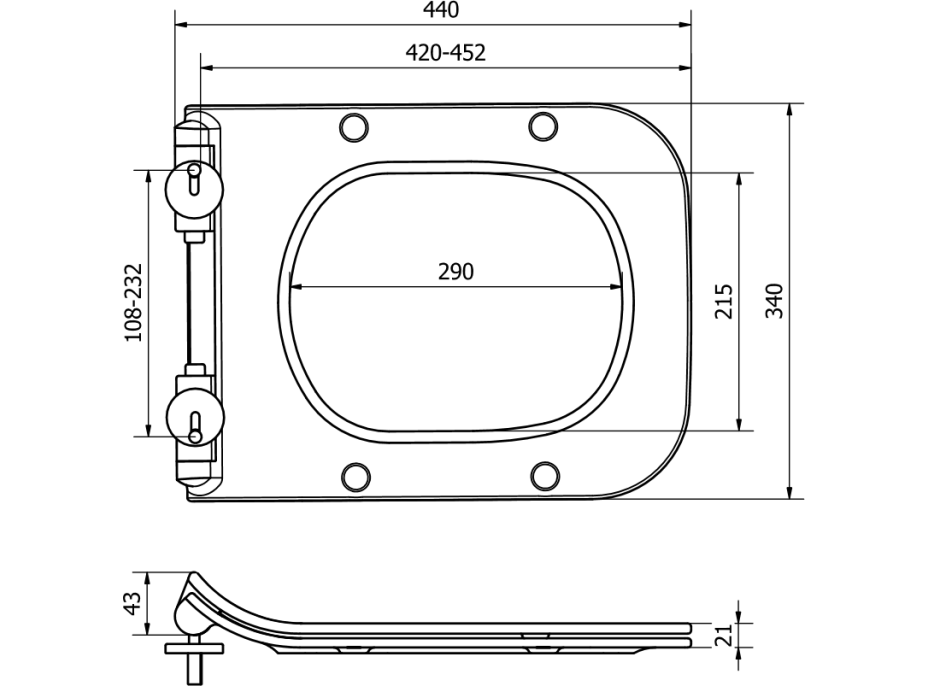 Duroplast WC sedátko MEXEN STELLA/MARGO - Slim - softclose - bílé, 39080100