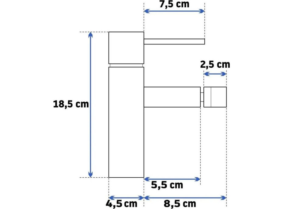 Bidetová baterie REA TESS - broušená zlatá