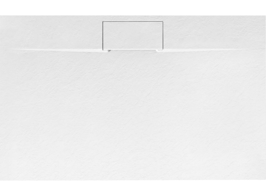 Sprchová SMC vanička REA BAZALT Long 80x100 cm - imitace kamene - bílá
