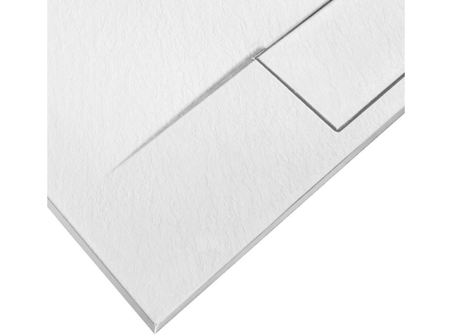 Sprchová SMC vanička REA BAZALT 80x100 cm - imitace kamene - bílá