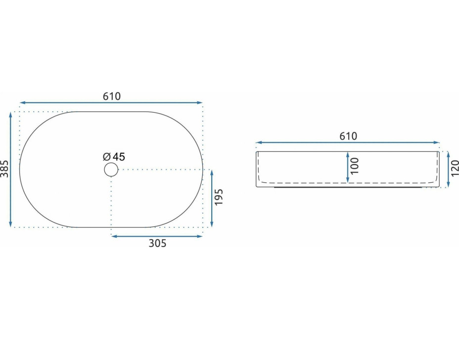 Keramické umyvadlo Rea NADIA 61 BLACK MARBLE SHINY - dekor kamene - černé