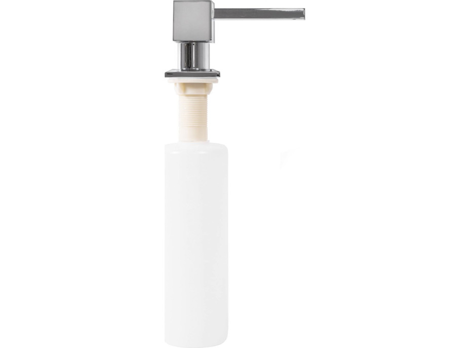 Hranatý dávkovač REA 300 ml k zabudování do dřezu - chromový