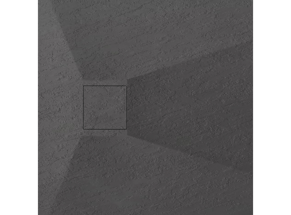 Sprchová SMC vanička REA MAGNUM 90x120 cm - imitace kamene - černá