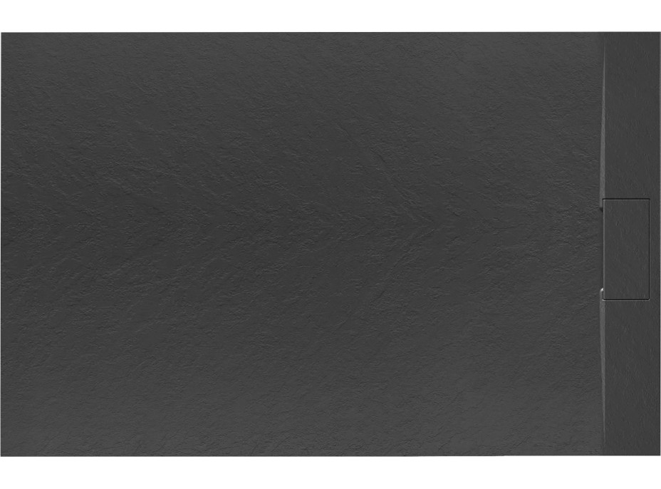 Sprchová SMC vanička REA BAZALT 90x120 cm - imitace kamene - černá