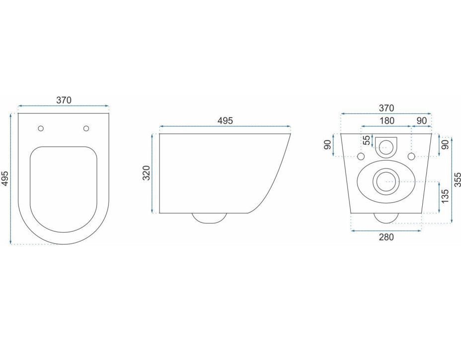 Závěsné WC Rea CARLOS RIMLESS NATURE MARBLE - imitace mramoru + Duroplast sedátko flat