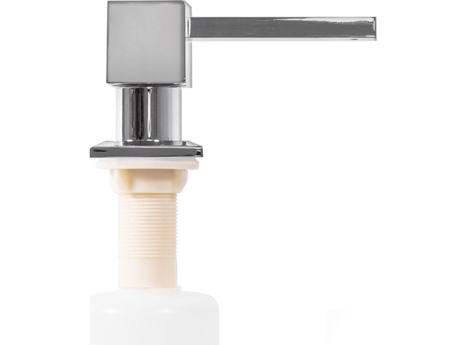Hranatý dávkovač REA 300 ml k zabudování do dřezu - chromový