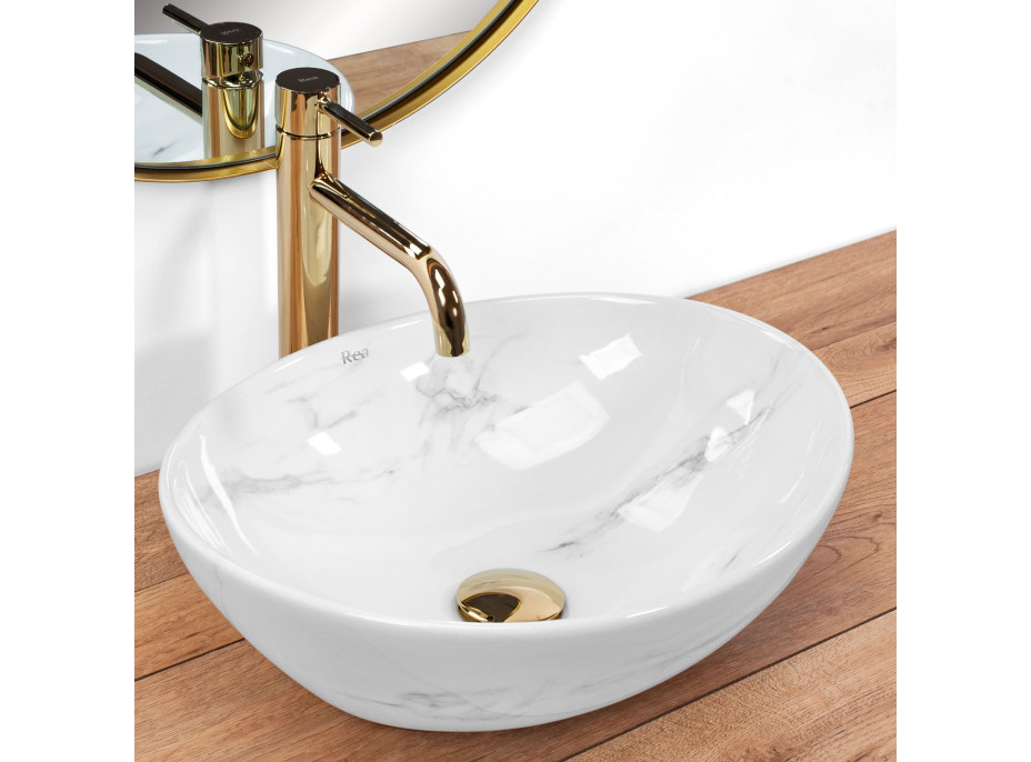 Keramické umyvadlo Rea SOFIA NATURE MARBLE - imitace mramoru