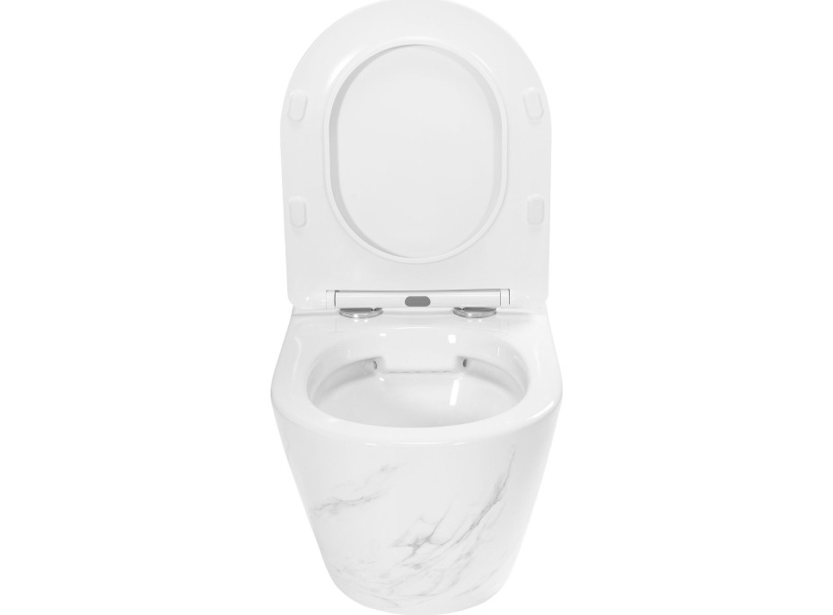 Závěsné WC Rea CARLOS RIMLESS NATURE MARBLE - imitace mramoru + Duroplast sedátko flat