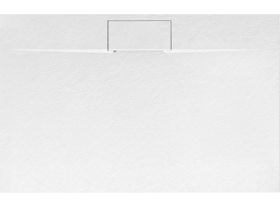 Sprchová SMC vanička REA BAZALT Long 90x120 cm - imitace kamene - bílá