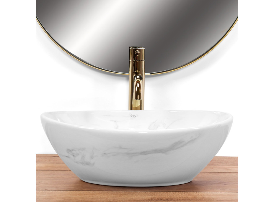 Keramické umyvadlo Rea SOFIA NATURE MARBLE - imitace mramoru