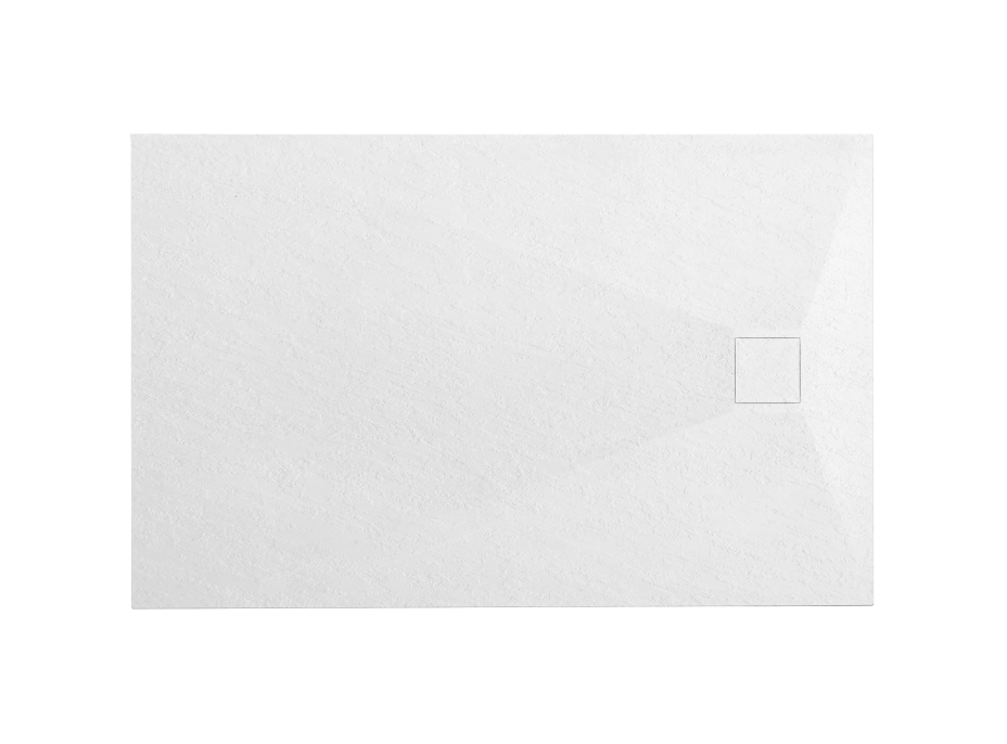 Sprchová SMC vanička REA MAGNUM 90x120 cm - imitace kamene - bílá