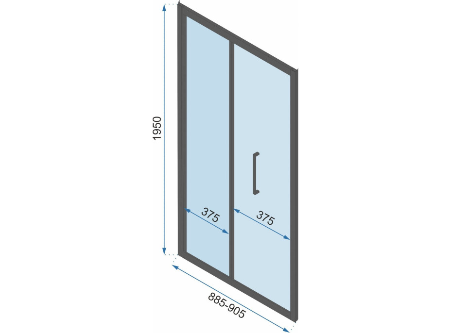 Sprchové dveře Rea RAPID Fold 90 cm - zlaté