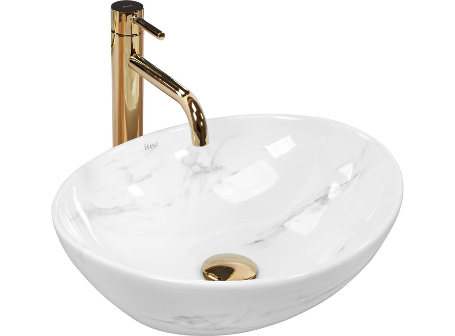 Keramické umyvadlo Rea SOFIA NATURE MARBLE - imitace mramoru