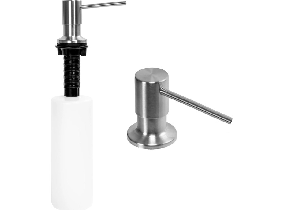 Kulatý dávkovač REA 300 ml k zabudování do dřezu - inox (broušený nikl)