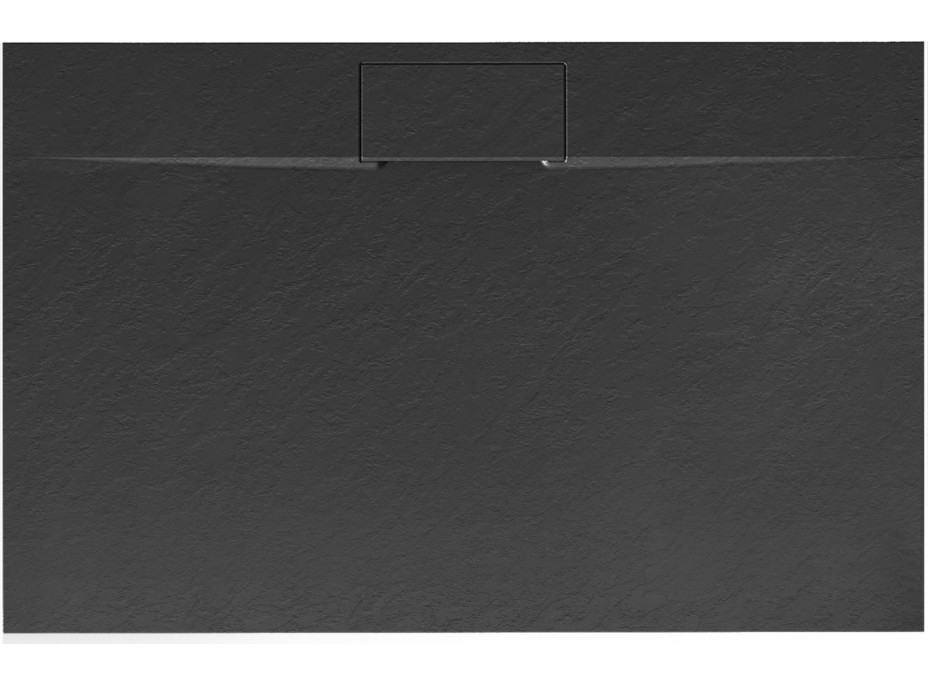 Sprchová SMC vanička REA BAZALT long 90x120 cm - imitace kamene - černá