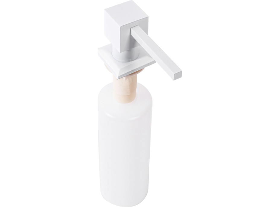 Hranatý dávkovač REA 300 ml k zabudování do dřezu - bílý