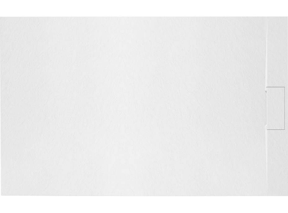 Sprchová SMC vanička REA BAZALT 80x100 cm - imitace kamene - bílá